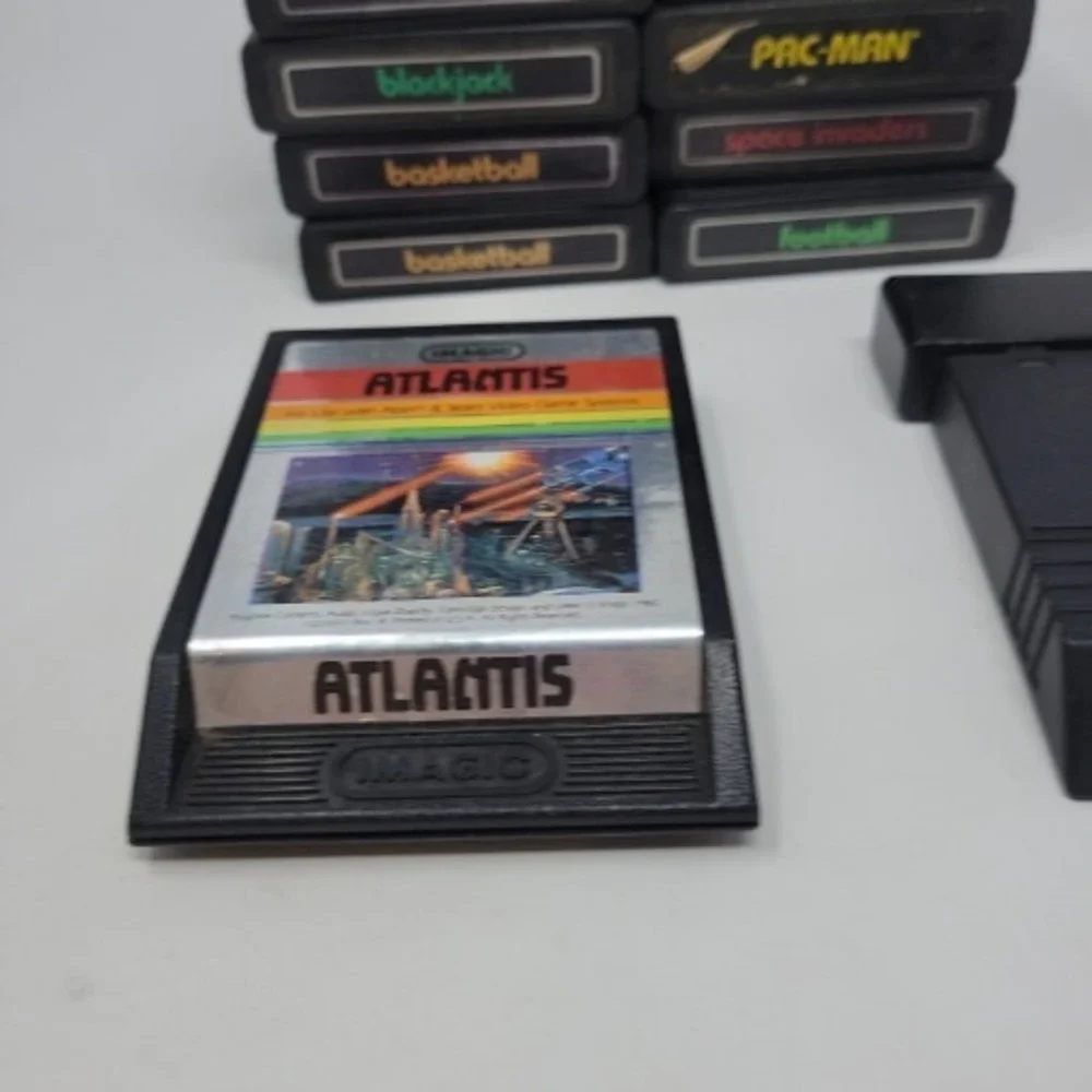 Lot Of 13 Atari‎ Games Atlantis, Football, Pacman, Starship, Phoenix, Invaders